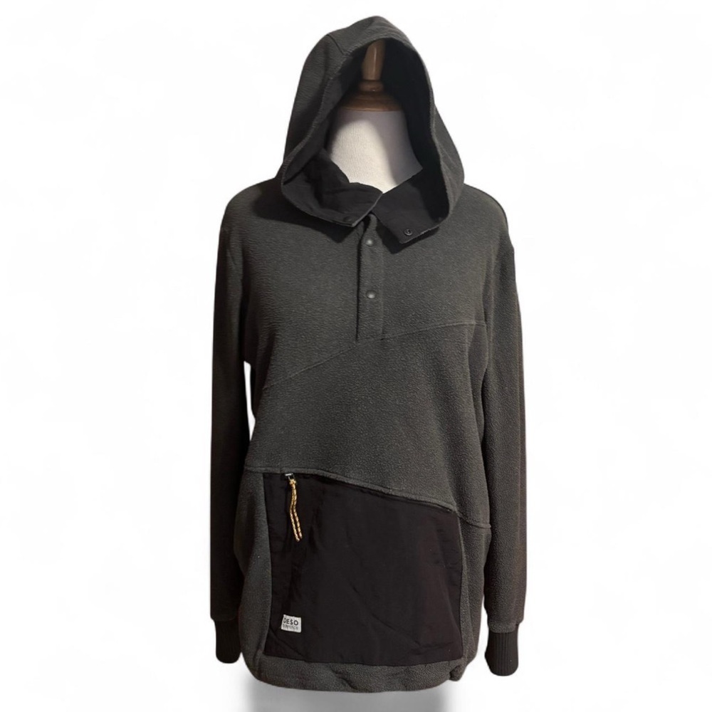 Deso Supply Men's Medium Ropi Patina Snap Hoodie Fleece Lined Hood Zip Pocket